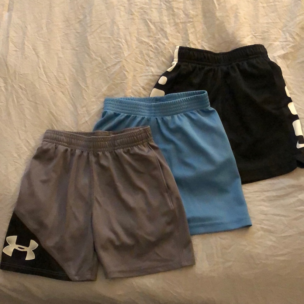 3 pairs of 2T athletic shorts. Nike & Unser Armour